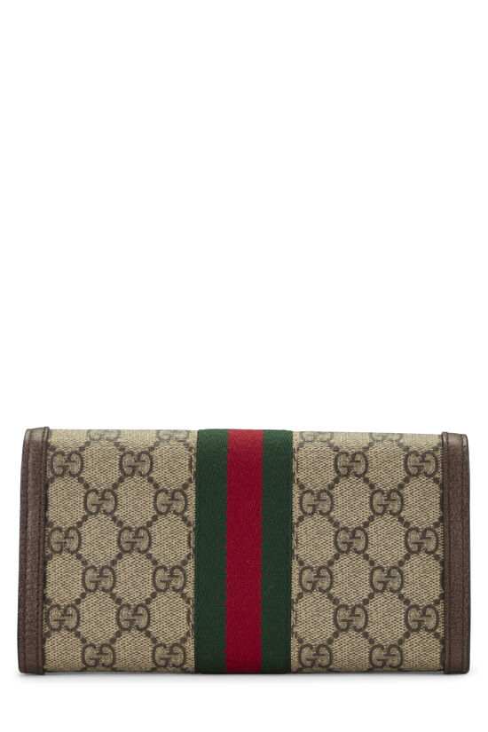 Brown GG Supreme Canvas Ophidia Continental Wallet, , large image number 2