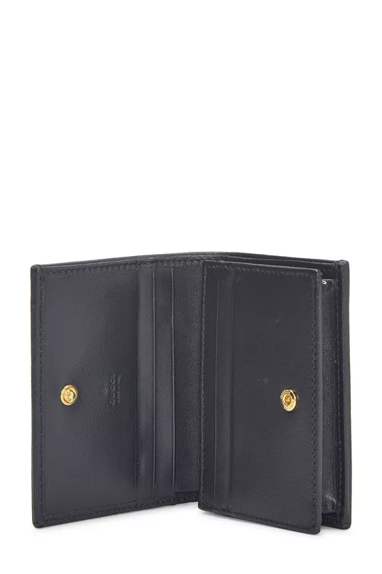 Navy Canvas Horsebit Compact Wallet, , large image number 3