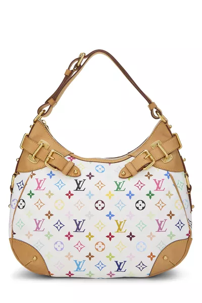 Takashi Murakami x Louis Vuitton White Monogram Multicolore Greta Hobo