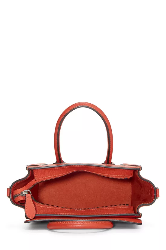 Red Drummed Calfskin Luggage Nano, , large image number 5