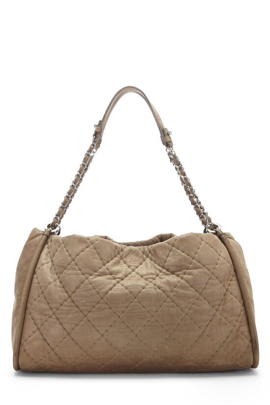 Beige Quilted Calfskin Shopping Tote , , large image number 4