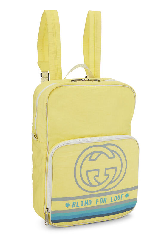 Yellow Nylon GG Backpack, , large image number 2