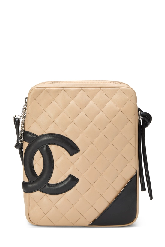 Beige Quilted Calfskin Cambon Shoulder Bag, , large image number 0