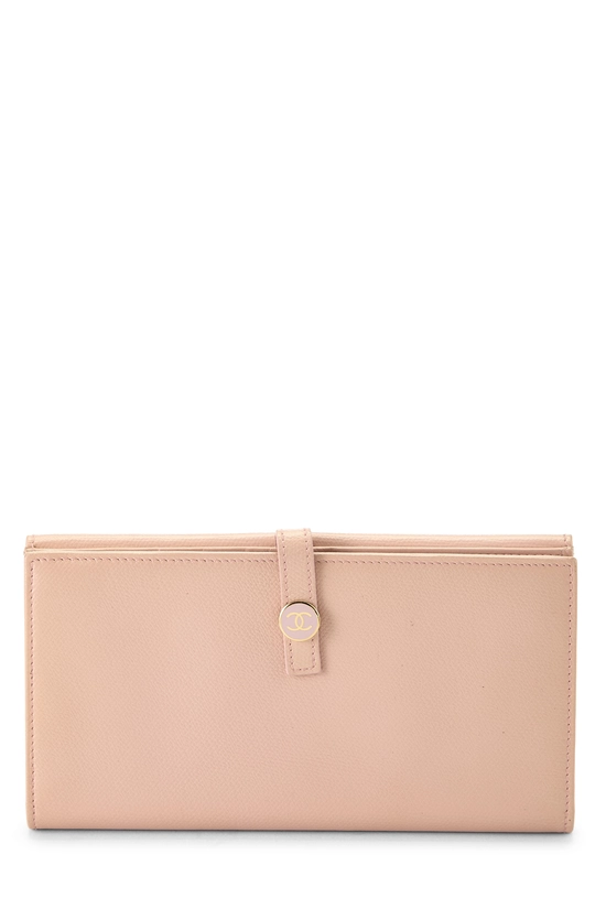 Pink Calfskin Long Wallet, , large image number 0