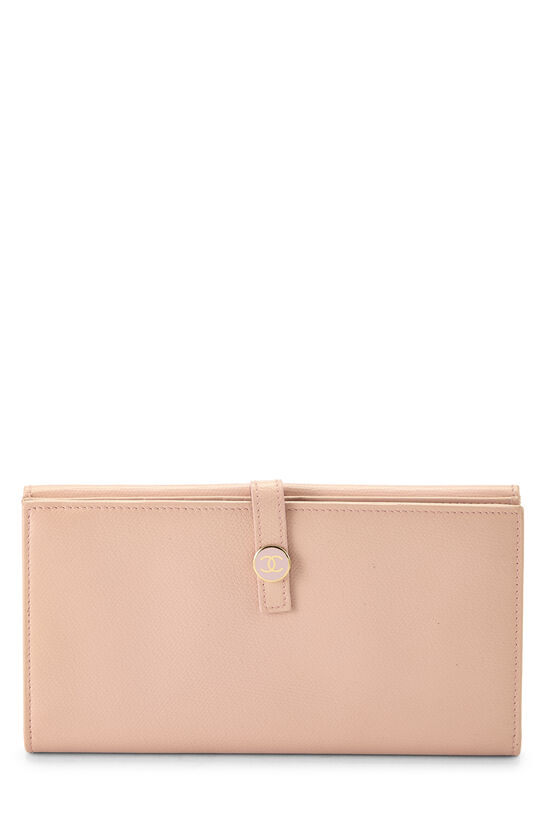 Pink Calfskin Long Wallet, , large image number 0