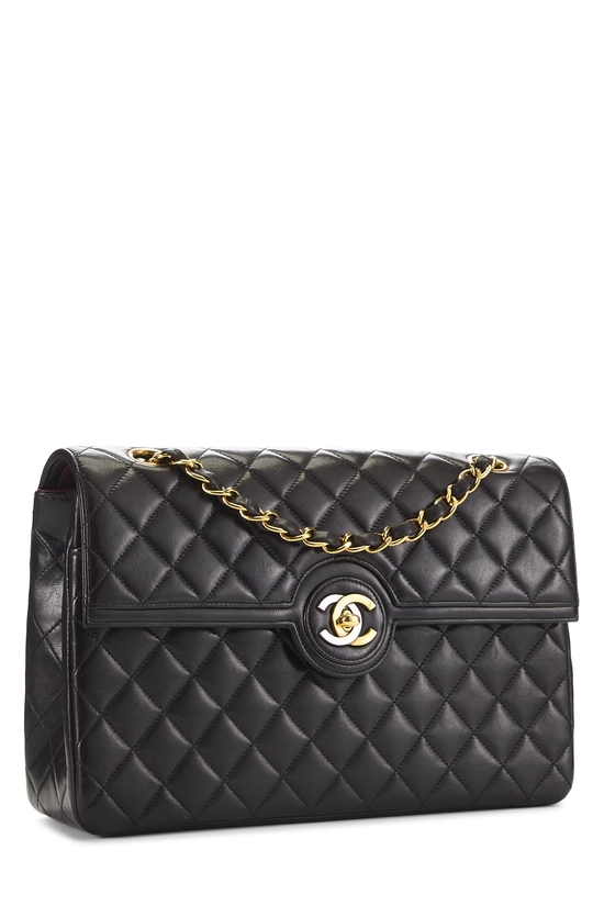 Black Quilted Lambskin Paris Limited Double Flap Medium, , large image number 1