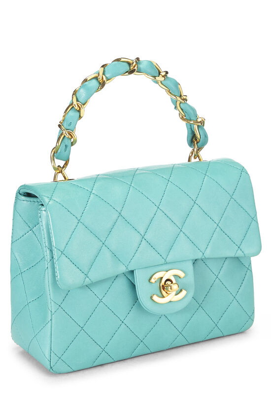 Blue Lambskin Handbag Mini, , large image number 1