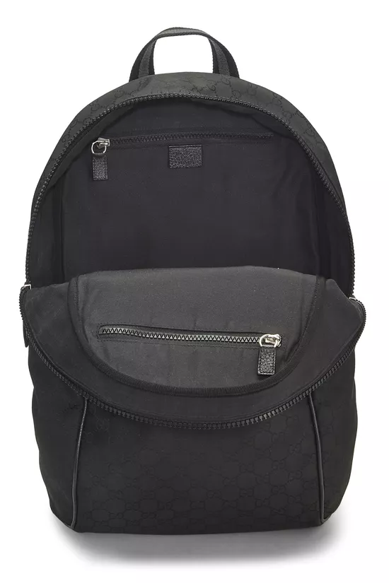 Black GG Nylon Slim Backpack, , large image number 5