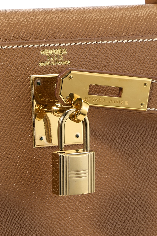 Pre-Owned Gold Courchevel Kelly Sellier 32 QGB0H1580B00L