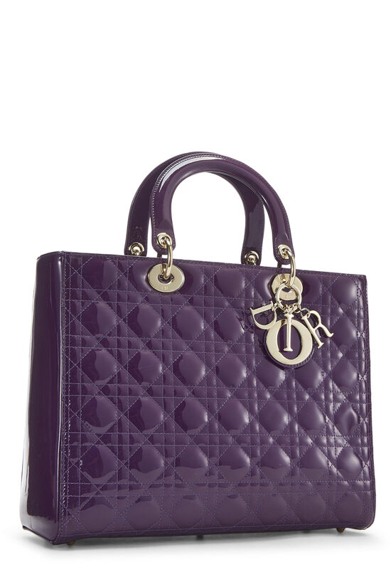 Purple Cannage Patent Leather Lady Dior Large, , large image number 2