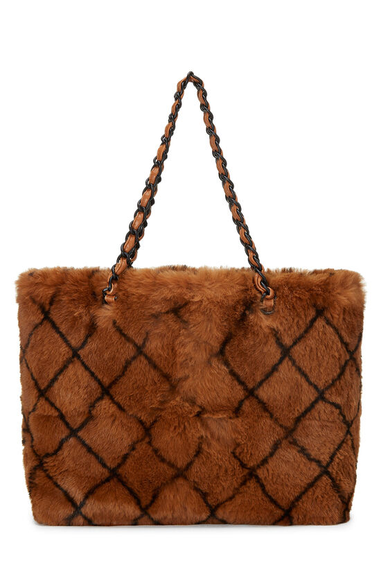 Brown Fur Chain Tote, , large image number 4