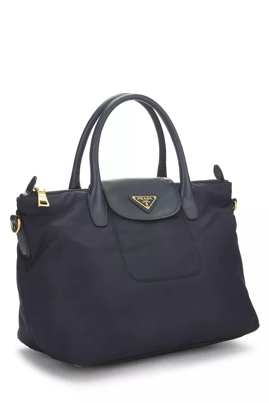 Navy Tessuto Nylon Convertible Handbag, , large image number 1