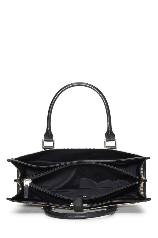 Black Nova Check Canvas Handbag Long, , large image number 5