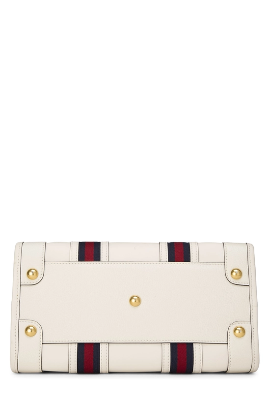 White Leather Ophidia Top Handle Bag, , large image number 4