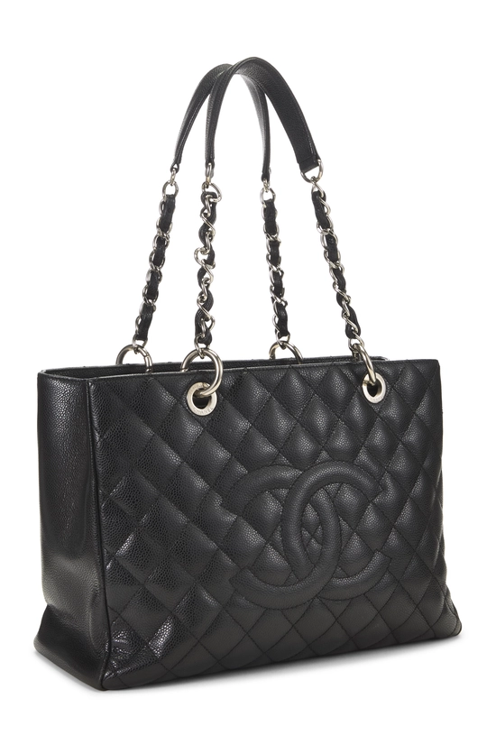 Black Quilted Caviar Grand Shopping Tote (GST), , large image number 1