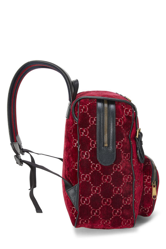 Red GG Velvet Backpack Small, , large image number 4
