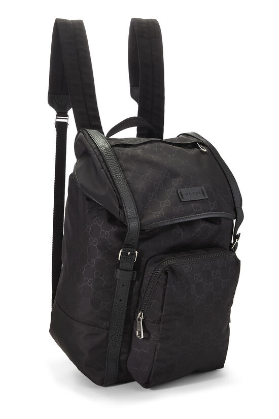 Black Nylon GG Rucksack Day Pack, , large image number 1