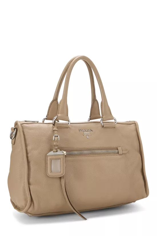 Beige Vitello Daino Convertible Zip Handbag Medium, , large image number 1