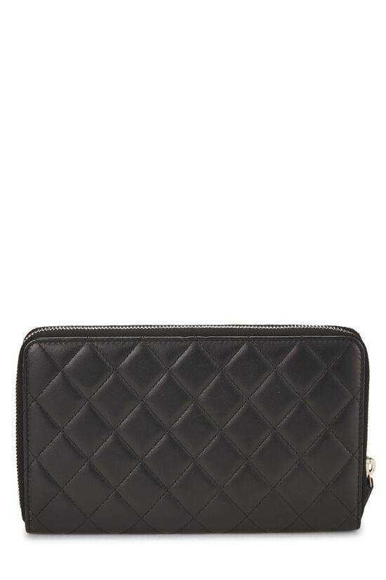 Black Quilted Lambskin 'CC' Organizer Wallet, , large image number 3