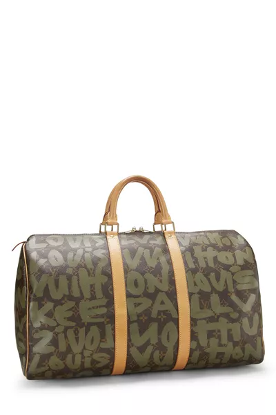Stephen Sprouse x Louis Vuitton Green Monogram Graffiti Keepall 50, , large