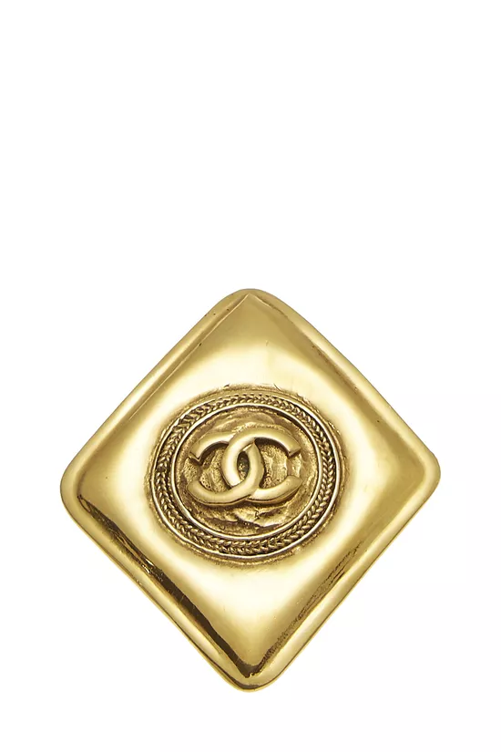 Gold 'CC' on Diamond Brooch, , large image number 0
