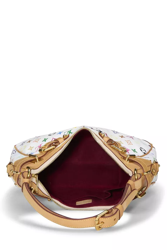 Takashi Murakami x Louis Vuitton White Monogram Multicolore Greta Hobo, , large image number 5