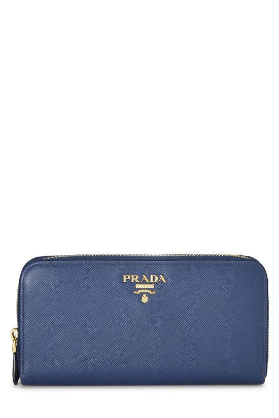 Blue Saffiano Zip Around Wallet, , large image number 0