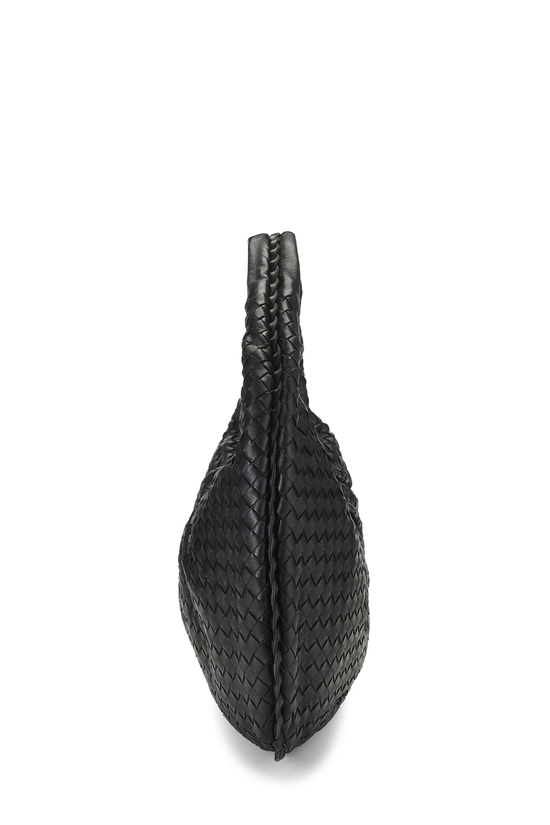 Black Pleated Intrecciato Veneta Hobo Medium, , large image number 2
