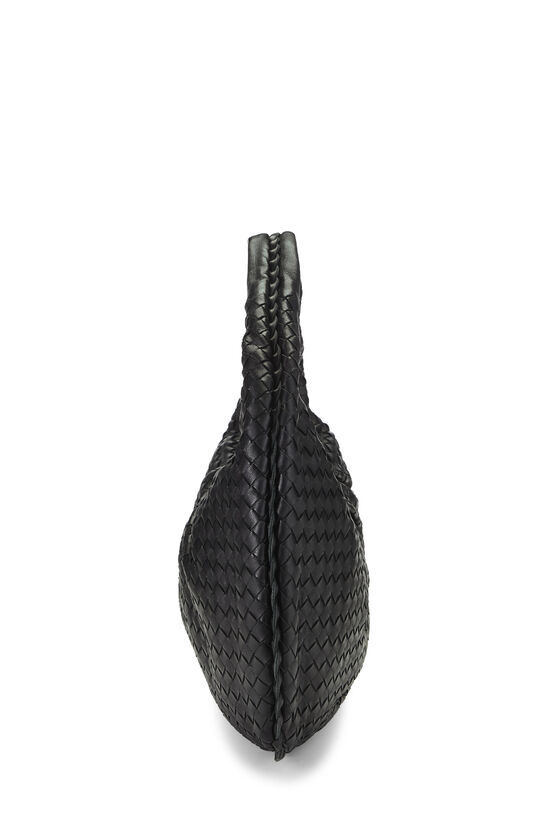 Black Pleated Intrecciato Veneta Hobo Medium, , large image number 2