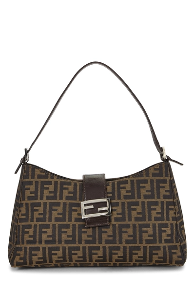 Brown Zucca Canvas Shoulder Bag Large