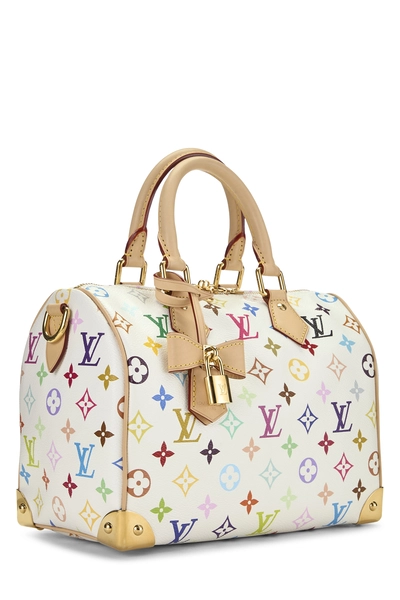 Takashi Murakami x Louis Vuitton White Monogram Multicolore Canvas Speedy Bandouliere 25, , large