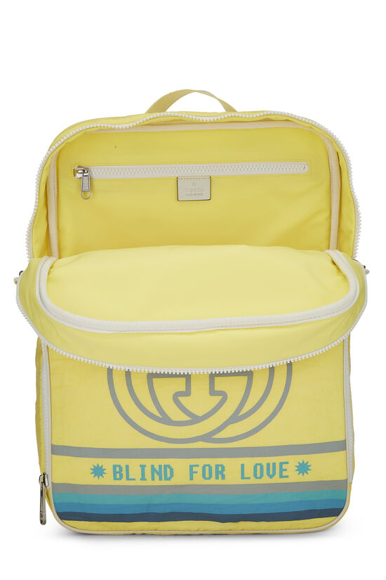 Yellow Nylon GG Backpack, , large image number 6
