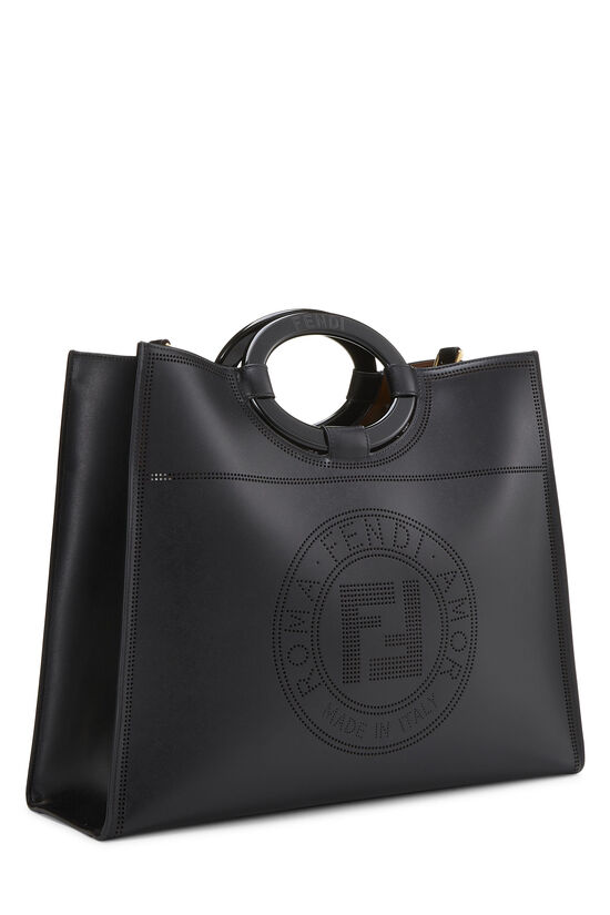 Fendi Black Leather Runaway Shopper Large QBB4QN1LK5000