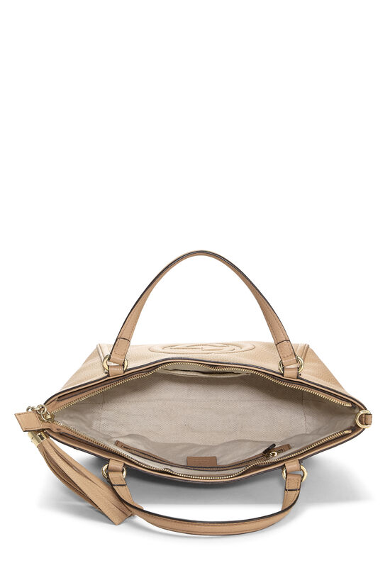 Beige Leather Soho Top Handle Bag, , large image number 5