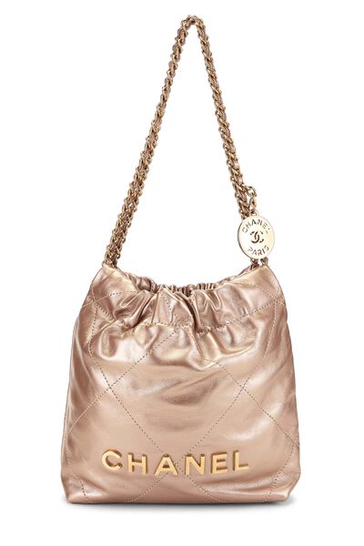 Copper Pink Calfskin Chanel 22 Hobo Mini