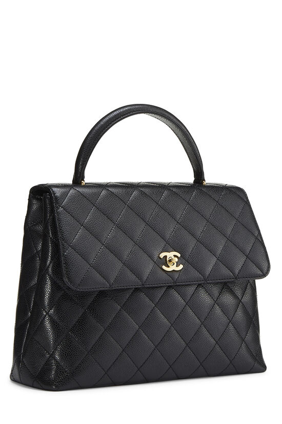 Black Quilted Caviar Kelly , , large image number 1