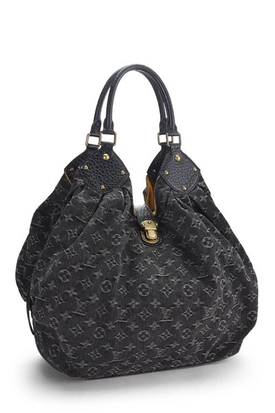 Black Monogram Denim Mahina XL, , large