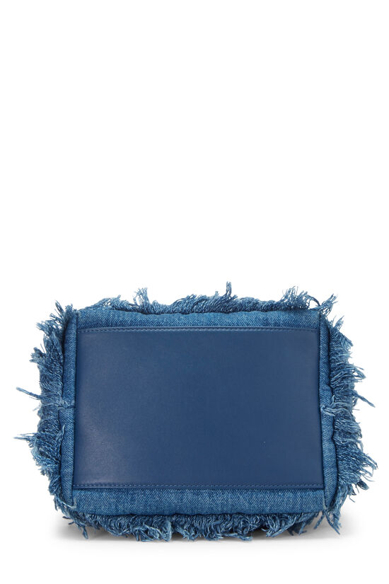 Blue Denim Fringe Bucket Bag, , large image number 5