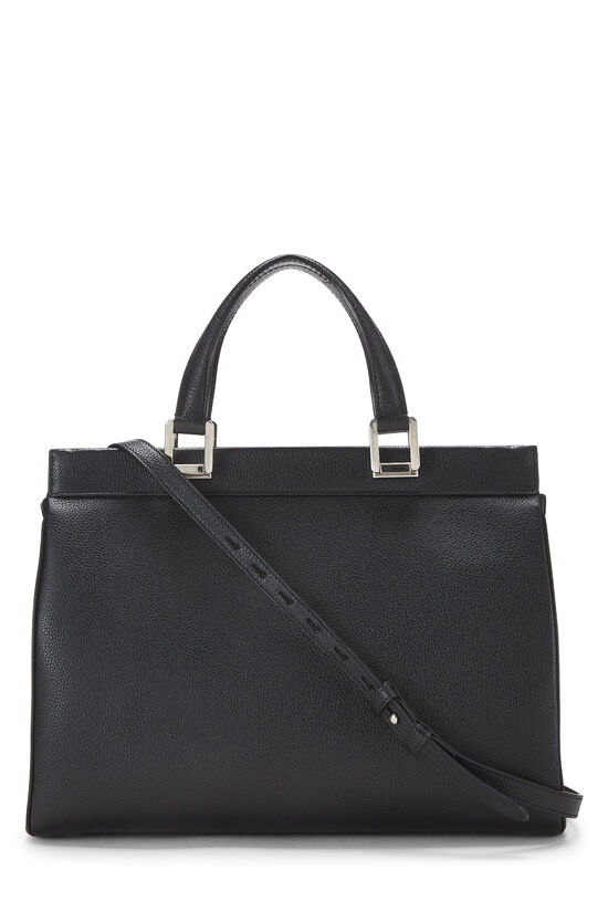 Black Leather Zumi Top Handle Bag Medium, , large image number 3