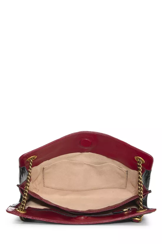 Black Leather GG Marmont Shoulder Bag , , large image number 5