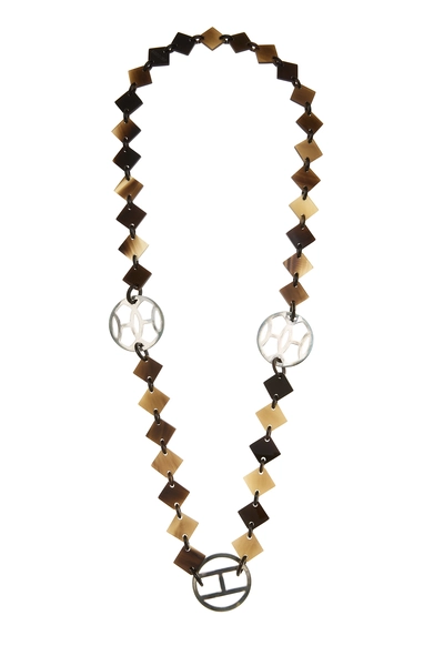 Brown Acrylic Buffalo Horn Lena Necklace