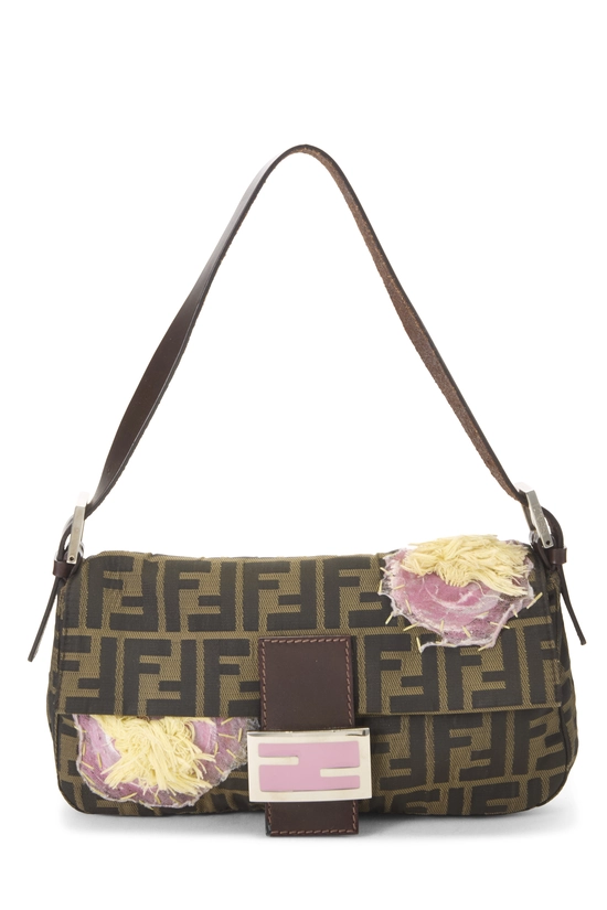 Brown Zucca Canvas Embroidered Baguette, , large image number 0