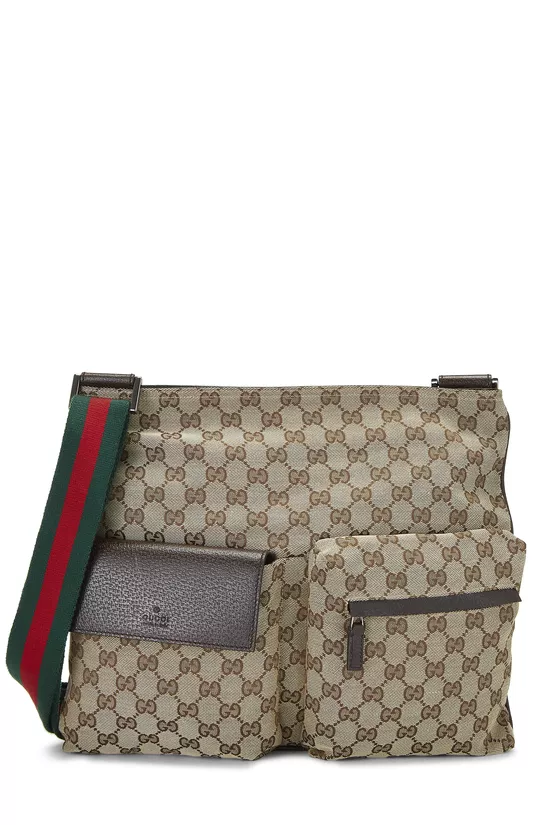 Original GG Canvas Web Double Pocket Messenger, , large image number 0