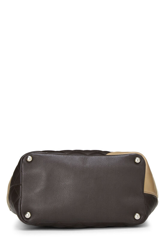 Brown Quilted Calfskin Cambon Ligne Tote Small, , large image number 4
