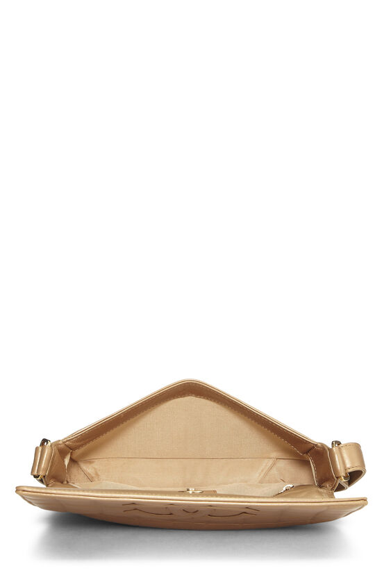 Gold Leather Chocolate Bar Shoulder Bag Medium