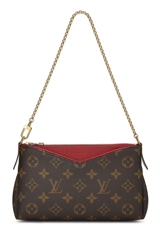 Red Monogram Canvas Pallas Clutch, , large image number 0