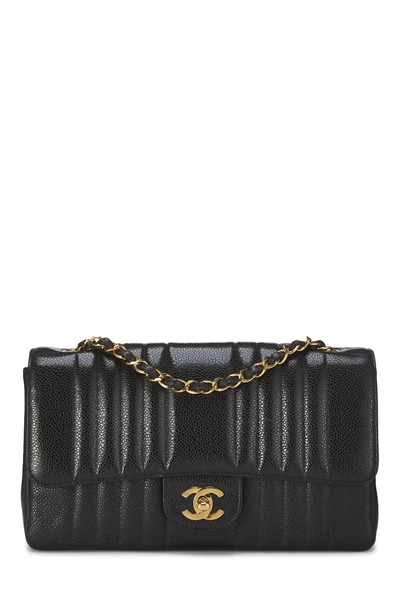 Chanel Black Caviar Vertical Flap Medium