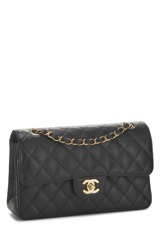 Black Quilted Caviar Classic Double Flap Small, , large image number 1