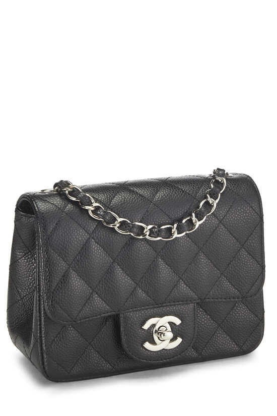 Black Quilted Caviar Classic Square Flap Mini, , large image number 1