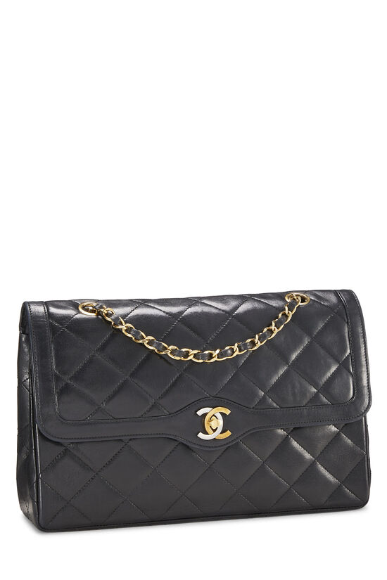 Black Quilted Lambskin Paris Limited Double Flap Jumbo, , large image number 1